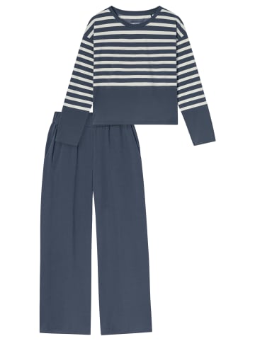 Schiesser Schlafanzug Casual Nightwear in Blaugrau