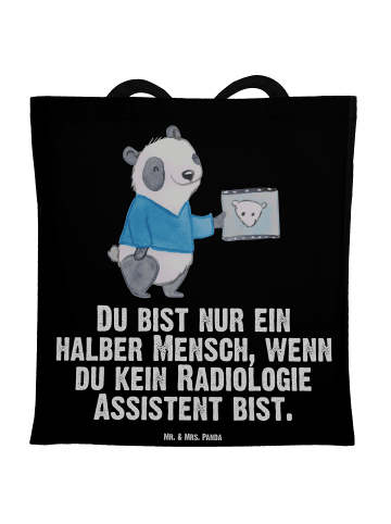 Mr. & Mrs. Panda Tragetasche Radiologie Assistent Herz mit Spruch in Schwarz