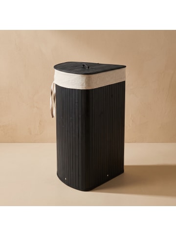 NUXIO Wäschekorb aus Bambus, 60 L in Schwarz, (B) 37 x (H) 60 x (L) 37 cm