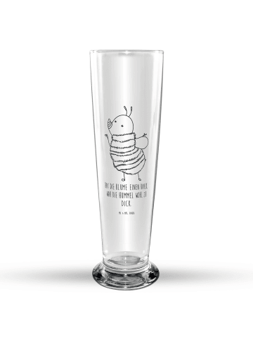 Mr. & Mrs. Panda Bierglas Hummel flauschig mit Spruch in Transparent