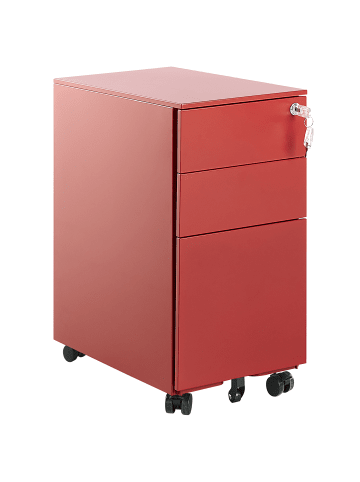 Beliani Büroschränke BOLSENA II in Rot - (W) 30 x (H) 60 x (L) 45 cm