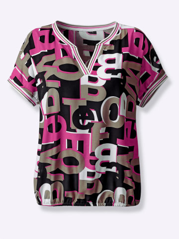 WITT WEIDEN Druckbluse in magenta-schwarz-bedruckt