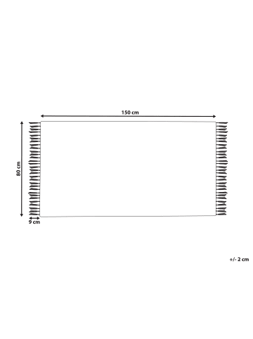 Beliani Geflochtener Teppich HISARLI in Bunt/Weiß/Braun - (W) 80 x (H) 3 x (L) 150 cm