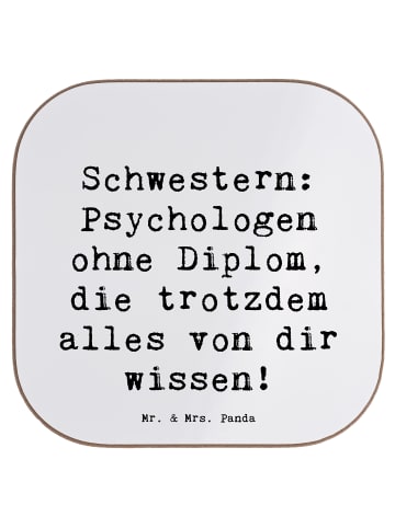 Mr. & Mrs. Panda Getränkeuntersetzer Spruch Schwestern Psycholog... in Weiß