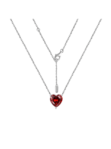 GNOCE Sterling Silber Collier Herz rot