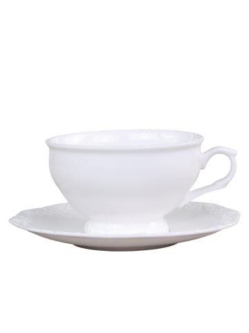 Chic Antique Teetasse PROVENCE mit Untertasse Porzellan Weiß