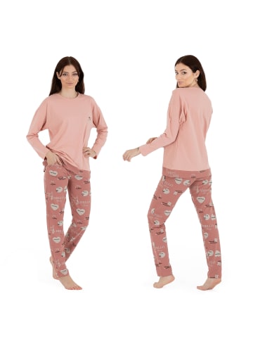 LOREZA Schlafanzug Pyjama langarm- Spring - Pastel