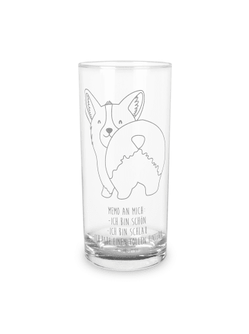 Mr. & Mrs. Panda Wasserglas Corgi Po mit Spruch in Transparent