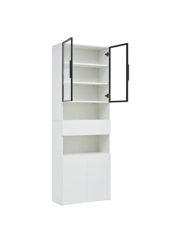 ABRIHOME Vitrinen Schränke Mit Glastüren und LED 70*30*200cm