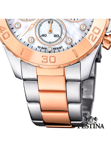 Festina Analog-Armbanduhr Festina Boyfriend silber, rosé mittel (ca. 39mm)