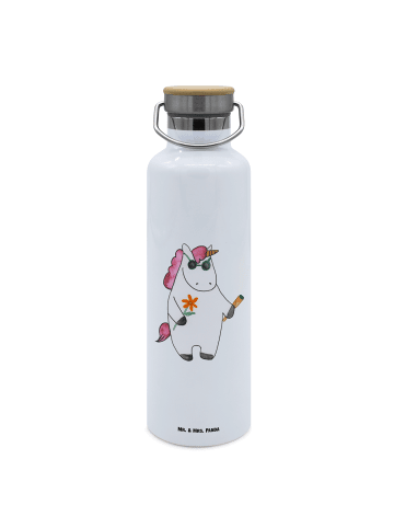 Mr. & Mrs. Panda Getränkeflasche Einhorn Woodstock ohne Spruch in Weiß
