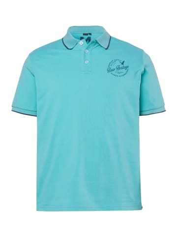 Men Plus Poloshirt in helles türkis