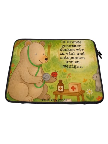 Mr. & Mrs. Panda Notebook Sleeve Bär Arzt Design mit Spruch in Weiß