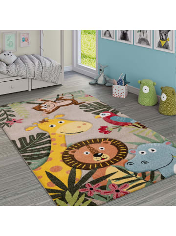 KADIMA DESIGN Kinderteppich Dschungel Kindermotiv Kinderzimmer in Beige