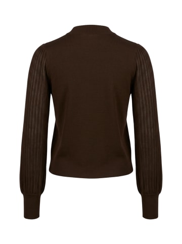 Zero  Feinstrickpullover mit Spitzenärmeln in Chocolate Plum