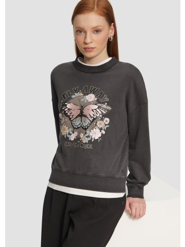 QS Sweatshirt langarm in Schwarz