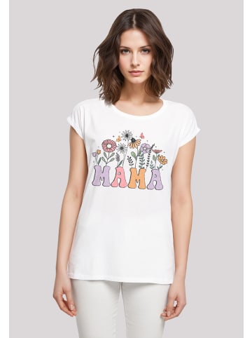 F4NT4STIC T-Shirt Muttertags Blumen Mama in weiß