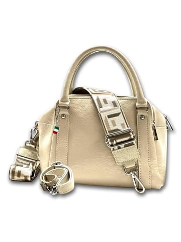 Florence Leder Umhängetasche, Citytasche Florence Tasche beige ca. 22cm
