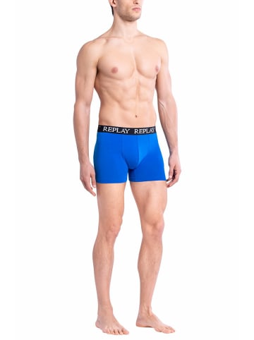 Replay Replay Trunk BOXER Style 01/C Basic Cuff Logo im 2er Pack in Blue Black