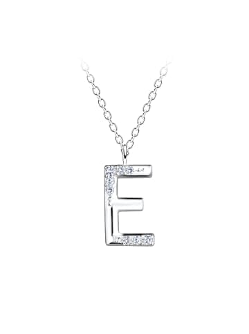 Alexander York Kette mit Buchstabenanhänger E aus 925 Sterling Silber, 2-tlg. in silber