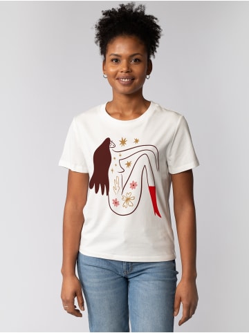 wat? Apparel T-Shirt Love and flex in Off White