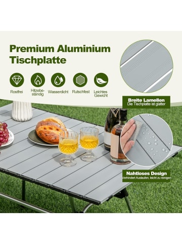 COSTWAY Campingtisch faltbar in Silber