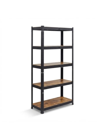 relaxdays Schwerlastregal in Schwarz/Braun - (B)60 x (H)180 x (T)30 cm