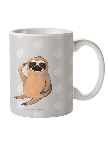 Mr. & Mrs. Panda Tasse Faultier Vogel ohne Spruch in Grau Pastell