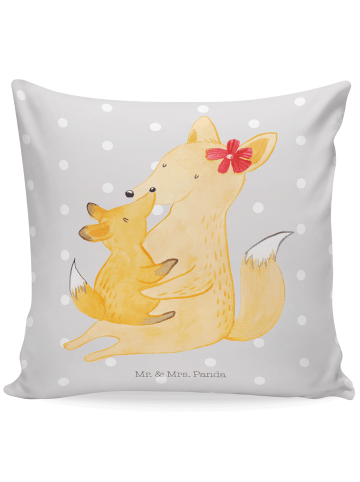 Mr. & Mrs. Panda Kissen 40x40 Fuchs Mama ohne Spruch in Grau Pastell
