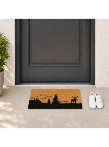 relaxdays Fußmatte Hirsch in Braun - (B)60 x (T)40 cm