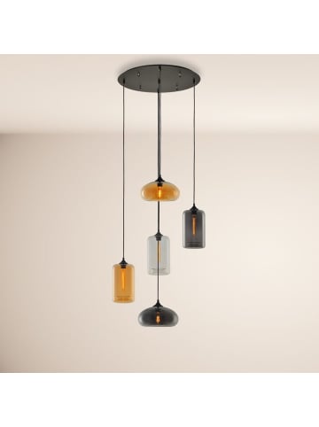 s.LUCE Cruet Mehrfach-Pendelleuchte Glas 3 oder 5-flammig in Amber