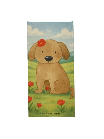 Mr. & Mrs. Panda Badehandtuch Hund Dame Design ohne Spruch in Grau Pastell