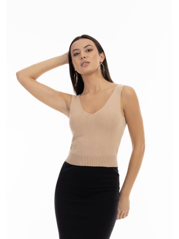 faina Damen Strick Tank Top in Beige