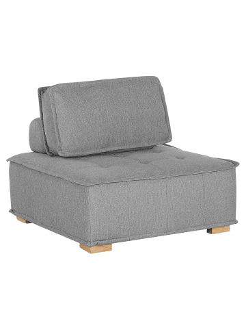 Beliani Sofaelement TIBRO in Grau/Heller Holzfarbton - (W) 100 x (H) 40 x (L) 100 cm