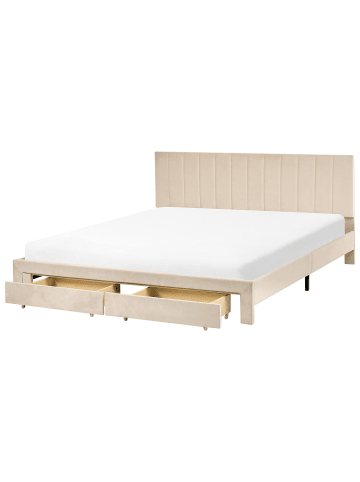 Beliani Doppelbett LONZAC in Beige - (W) 185 x (H) 90 x (L) 208 cm