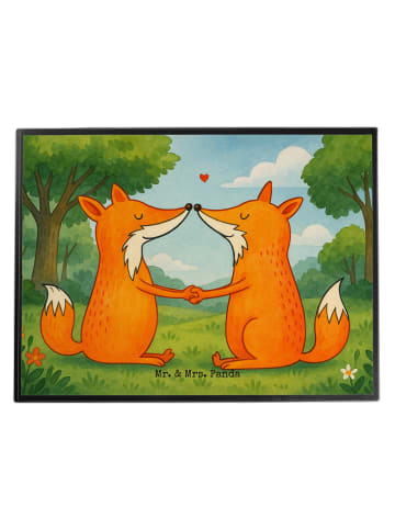 Mr. & Mrs. Panda Schreibunterlage Füchse Liebe Design ohne Spruch in Weiß