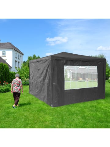 relaxdays 2x Pavillon Seitenwand in Grau - (B)3 x (H)2 m