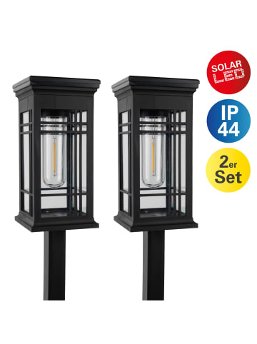 näve LED Solarleuchte "BASKARA" in schwarz - (L)6.7 cm x (B)6.7 cm x (H)42 cm