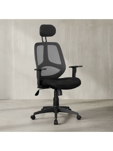 KADIMA DESIGN Bürostuhl Stoffbezug Schreibtischstuhl 120 kg Armlehne schwarz