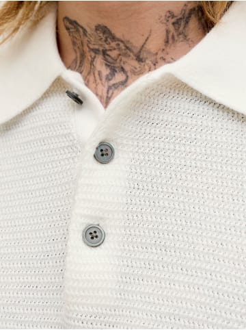 Jack & Jones Gestricktes Polo in Cloud Dancer