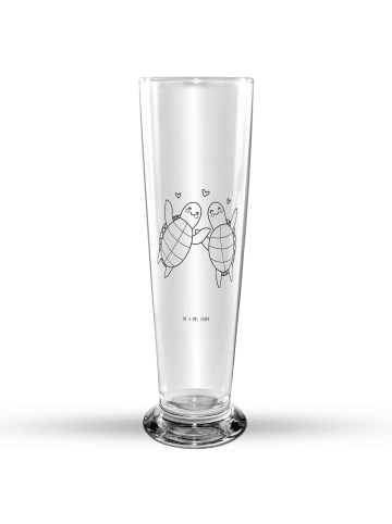 Mr. & Mrs. Panda Trinkglas Schildkröten Paar ohne Spruch in Transparent