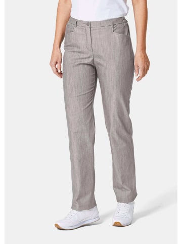 GOLDNER Kurzgröße:  Jeans Edle Jeanshose Carla, in bequemer Form in taupe