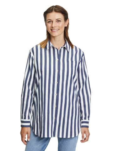 BETTY & CO Longbluse mit Streifen in Weiß/Dunkelblau