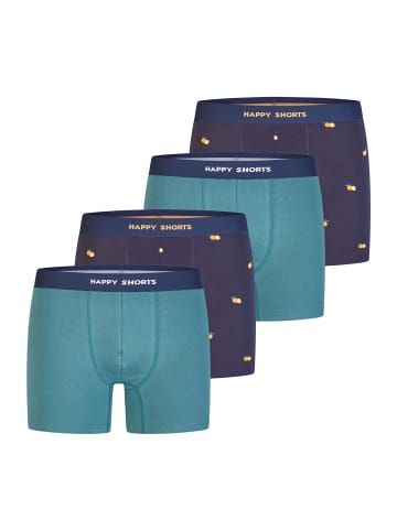 Happy Shorts Boxer Jersey in türkis, navy