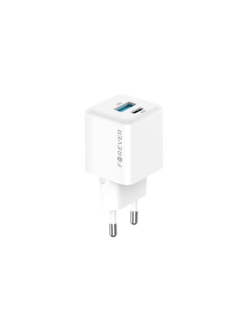 FOREVER Forever TC-08-30AC GaN PD QC Ladegerät 1x USB-C 1x USB 30W weiß