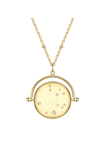 Glanzstücke München Halskette Sternzeichen Zwilling aus Sterling Silber mit Zirkonia in gelbgold