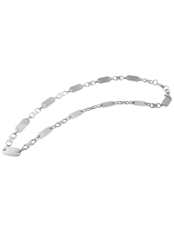 Adeliás Unisex Halskette – Plattenkette aus Edelstahl 55 cm in silber