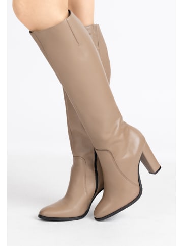 faina Lederstiefel in Beige