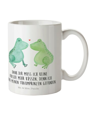 Mr. & Mrs. Panda Kindertasse Frosch Liebe mit Spruch in Weiß