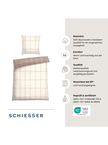 Schiesser Feinbiber-Bettwäsche-Set Ellis in Offwhite